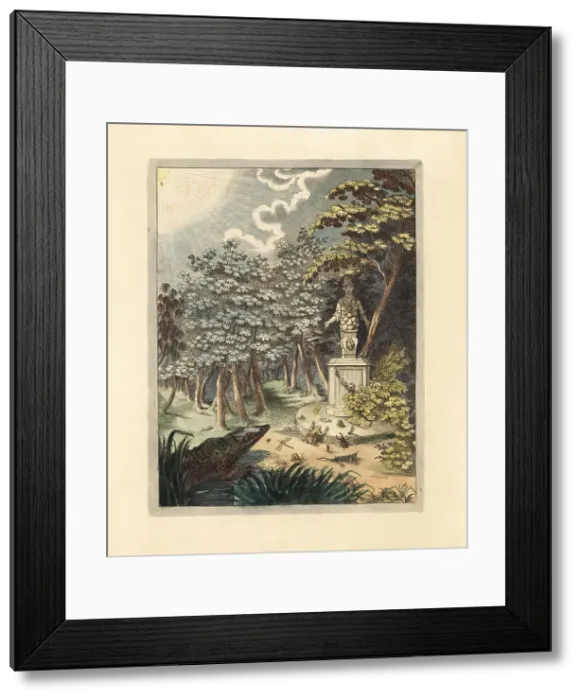 Framed Print : Animals and insects before a statue of Ephesian Artemis