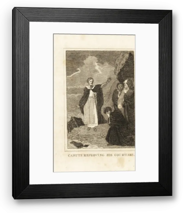 Framed Print : King Cnut showing his lack of power over the tide Framed Print : King Cnut showing his lack of power over the tide