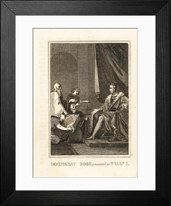 Framed Print : King William I of England receiving the Domesday Book in 1086 Framed Print : King William I of England receiving the Domesday Book in 1086