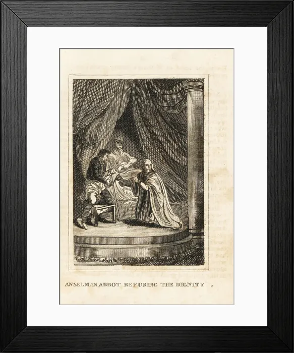 Framed Print : Archbishop Anselm exiled by the English king, 12th century Framed Print : Archbishop Anselm exiled by the English king, 12th century