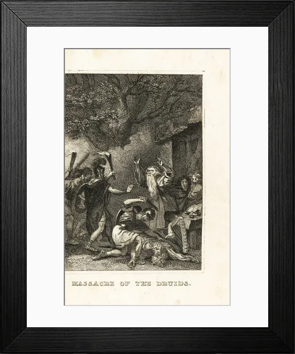Framed Print : Roman centurions slaughtering Druids, Anglesey, 60AD Framed Print : Roman centurions slaughtering Druids, Anglesey, 60AD