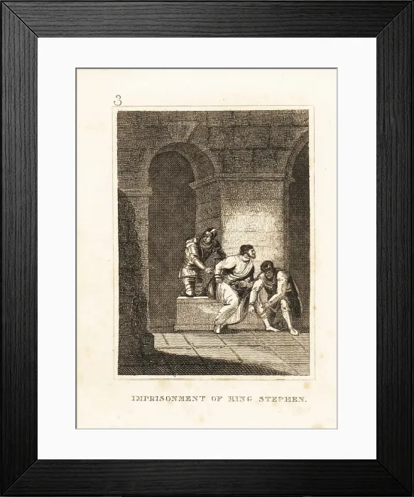 Framed Print : King Stephen in chains in a dungeon in Bristol Castle, 1141 Framed Print : King Stephen in chains in a dungeon in Bristol Castle, 1141