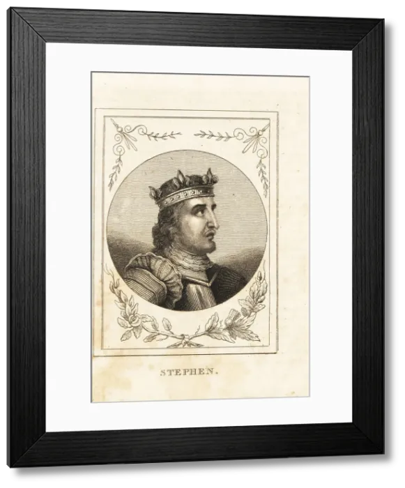 Framed Print : Portrait of King Stephen of England, 1096-1154