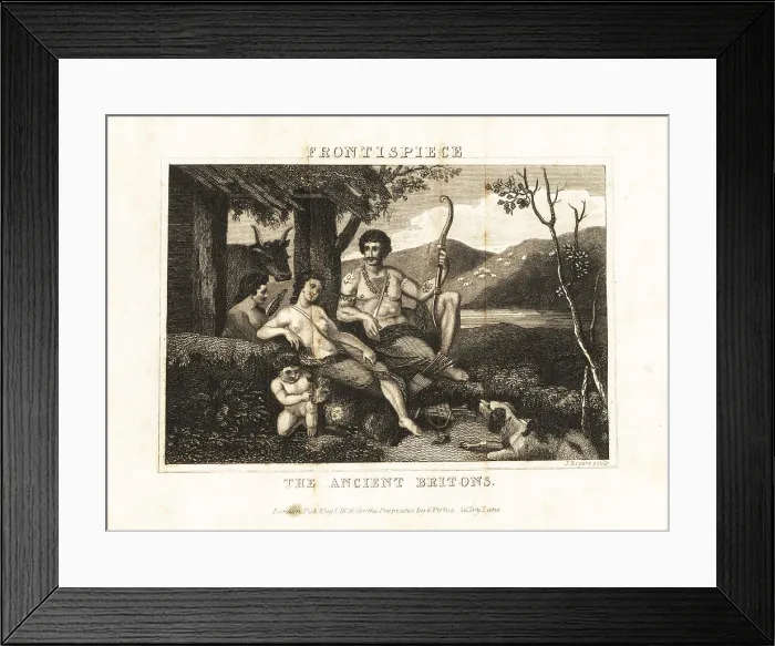 Framed Print : Ancient Britons lounging in a hut Framed Print : Ancient Britons lounging in a hut