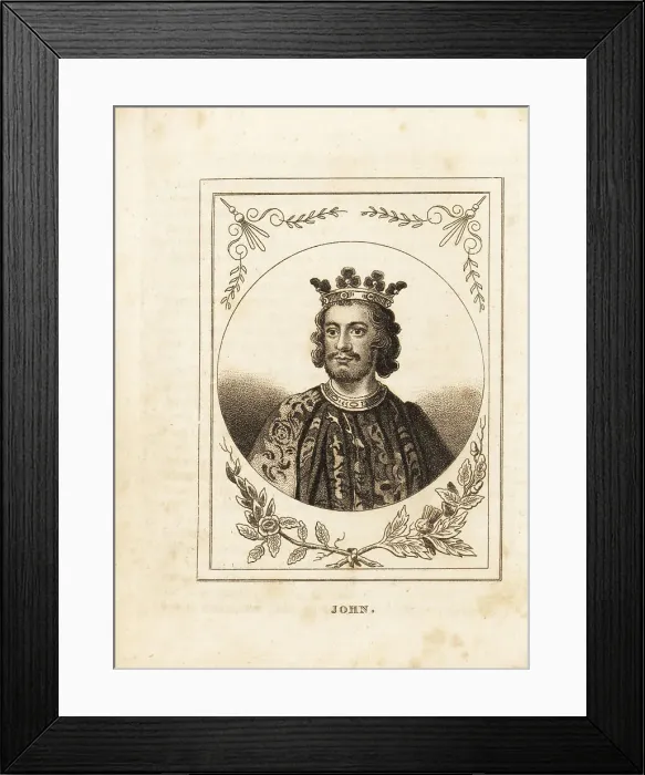 Framed Print : Portrait of King John of England, reigned 1199-1216