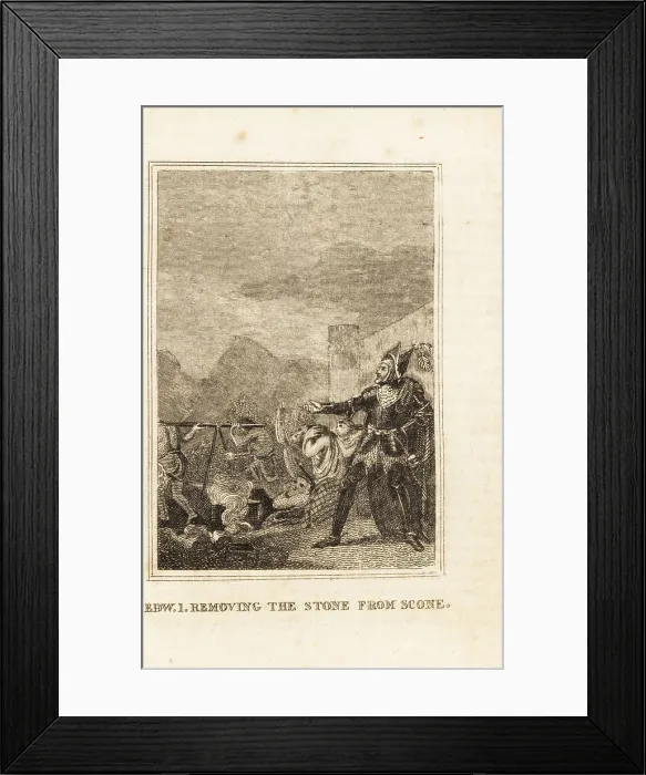 Framed Print : King Edward I removing the Stone of Destiny from Scone Abbey Framed Print : King Edward I removing the Stone of Destiny from Scone Abbey