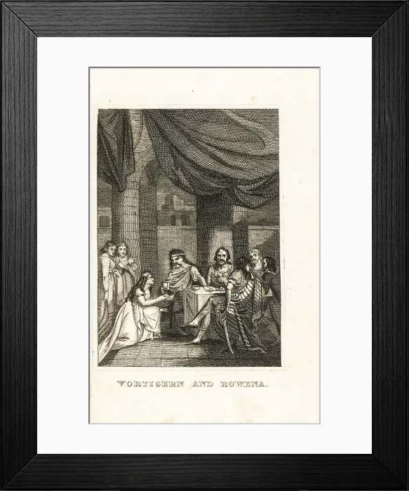 Framed Print : Vortigern, king of the Britons, seduced by Rowena, 5th century Framed Print : Vortigern, king of the Britons, seduced by Rowena, 5th century