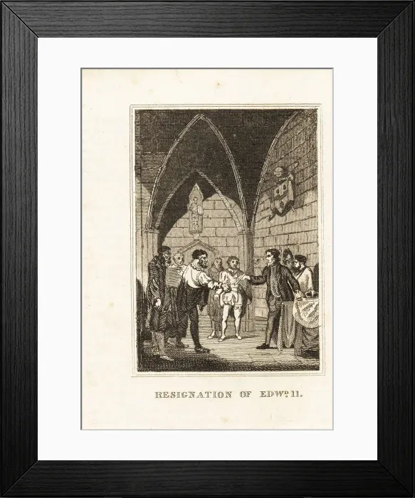 Framed Print : King Edward II forced to abdicate by the Earl of Lancaster, 1327 Framed Print : King Edward II forced to abdicate by the Earl of Lancaster, 1327