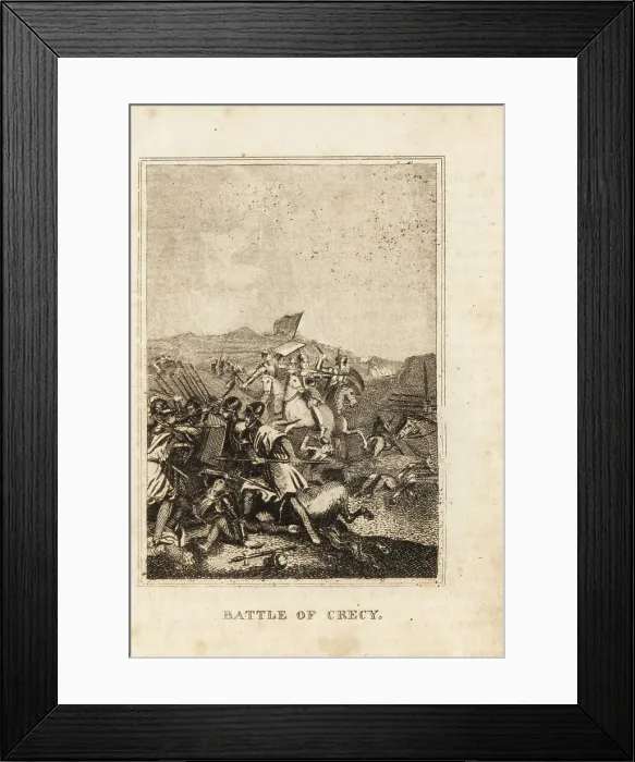 Framed Print : The Battle of Crecy, 1346, northern France Framed Print : The Battle of Crecy, 1346, northern France