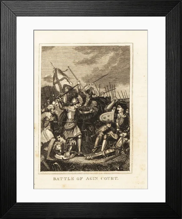 Framed Print : The English army defeating the French at Agincourt, 1415 Framed Print : The English army defeating the French at Agincourt, 1415