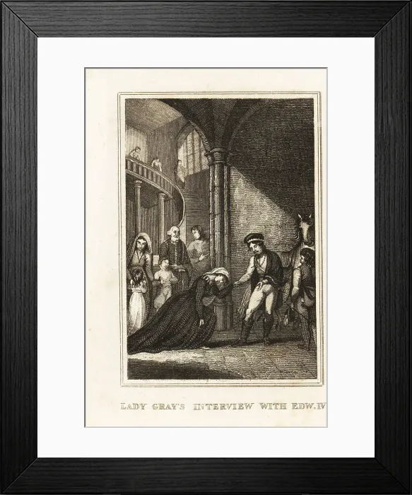 Framed Print : Elizabeth Grey kneeling before King Edward IV, 1460s Framed Print : Elizabeth Grey kneeling before King Edward IV, 1460s