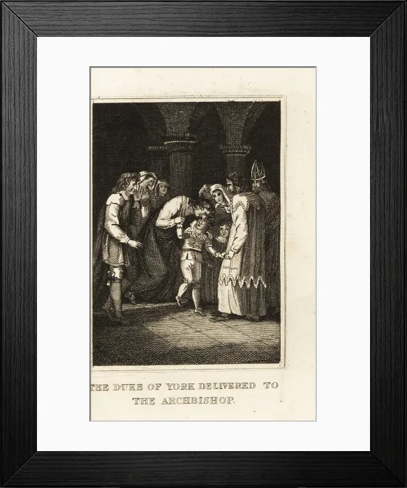 Framed Print : Prince Richard handed to the archbishop of Canterbury, 1483 Framed Print : Prince Richard handed to the archbishop of Canterbury, 1483
