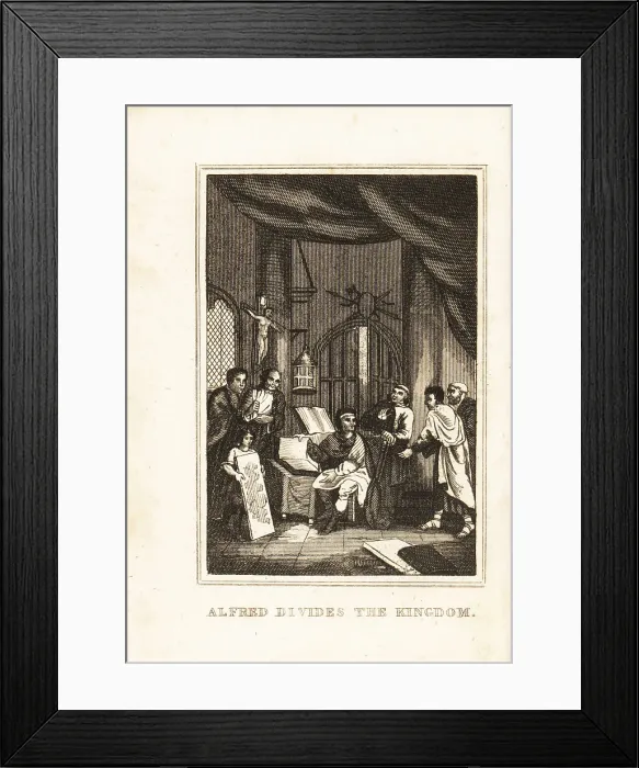 Framed Print : King Alfred the Great dividing the kingdom Framed Print : King Alfred the Great dividing the kingdom