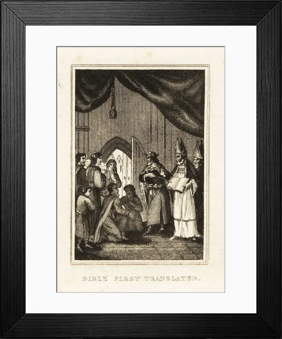 Framed Print : King Henry VIII with Tyndale's first English Bible, 1525 Framed Print : King Henry VIII with Tyndale's first English Bible, 1525