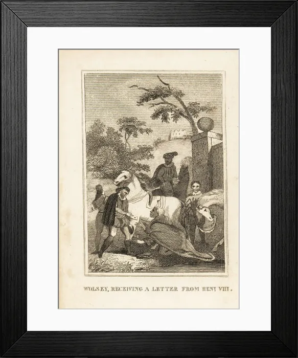 Framed Print : Cardinal Thomas Wolsey receiving a letter from King Henry VIII Framed Print : Cardinal Thomas Wolsey receiving a letter from King Henry VIII