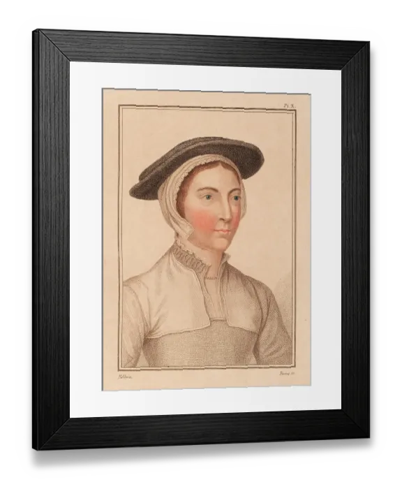 Framed Print : Portrait of unknown woman from the court of King Henry VIII Framed Print : Portrait of unknown woman from the court of King Henry VIII