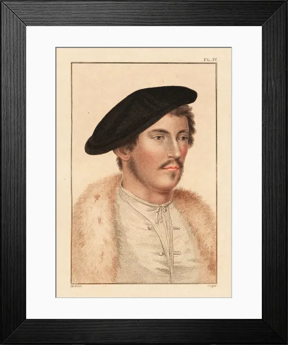 Framed Print : Portrait of an unknown man, court of King Henry VIII, c. 1532 Framed Print : Portrait of an unknown man, court of King Henry VIII, c. 1532