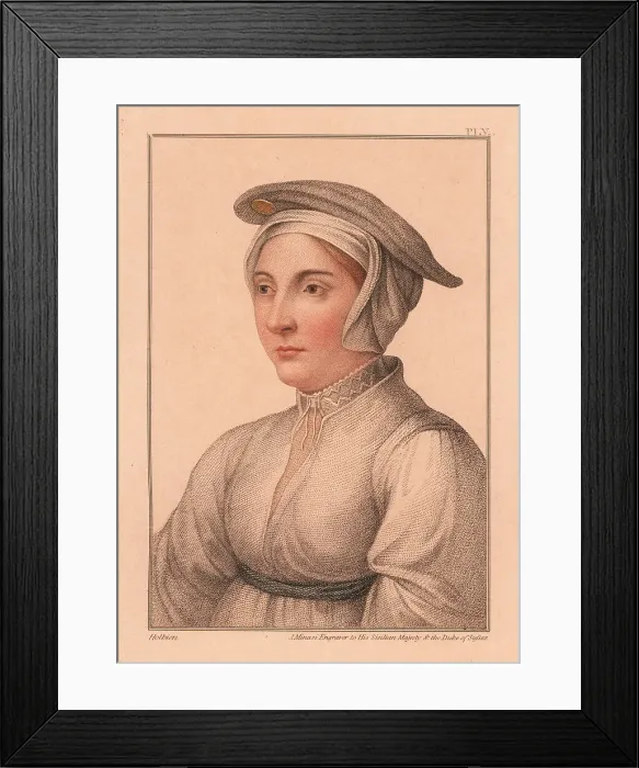 Framed Print : Portrait of unknown woman from the court of King Henry VIII Framed Print : Portrait of unknown woman from the court of King Henry VIII
