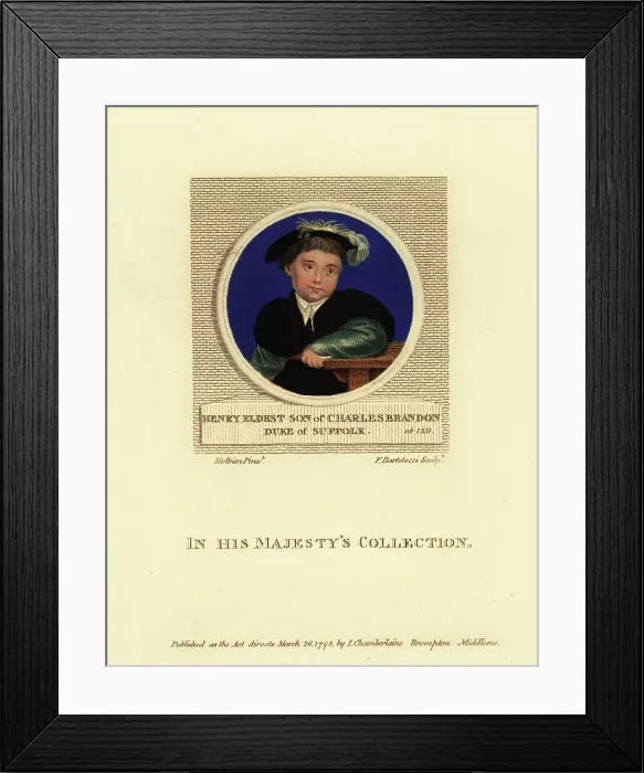 Framed Print : Henry Brandon, 2nd Duke of Suffolk, 1535-1551 Framed Print : Henry Brandon, 2nd Duke of Suffolk, 1535-1551