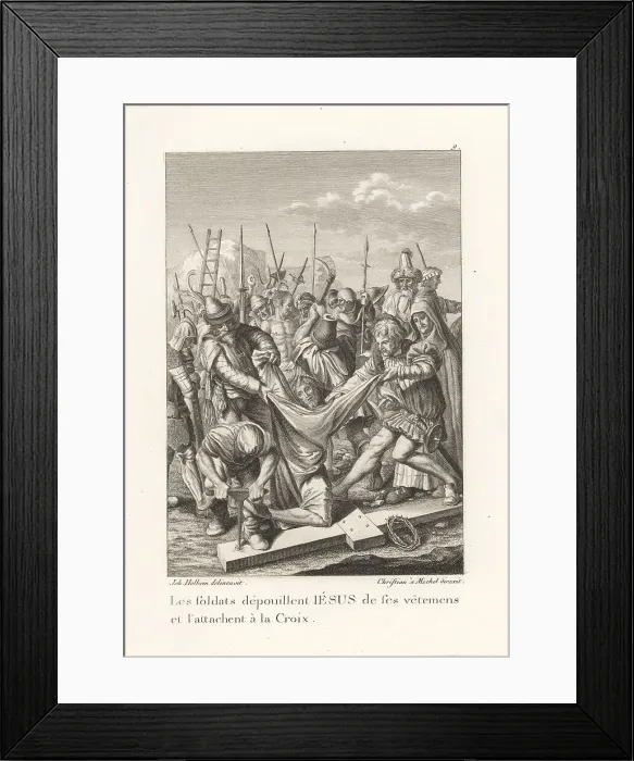 Framed Print : Roman soldiers strip Jesus Christ before his crucifixion Framed Print : Roman soldiers strip Jesus Christ before his crucifixion