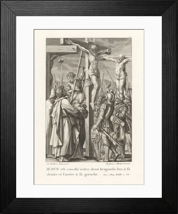 Framed Print : Jesus Christ is crucified between two thieves. J Framed Print : Jesus Christ is crucified between two thieves. J