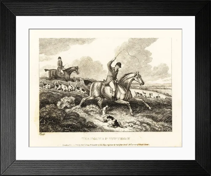 Framed Print : A hunter whips a foxhound Ringwood for barking Framed Print : A hunter whips a foxhound Ringwood for barking