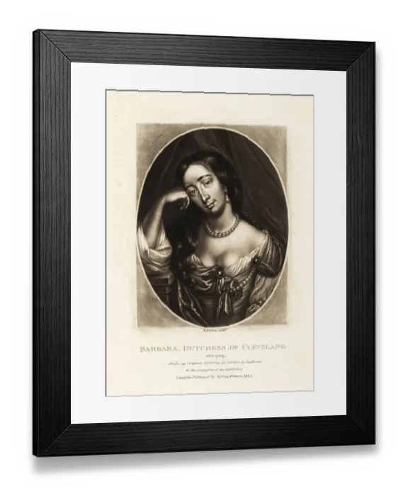 Framed Print : Barbara Palmer, 1st Duchess of Cleveland, mistress to King Charl Framed Print : Barbara Palmer, 1st Duchess of Cleveland, mistress to King Charl