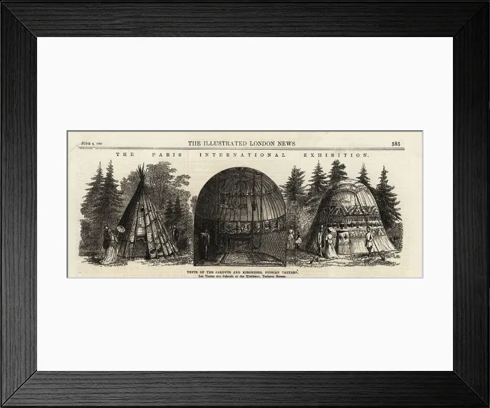 Framed Print : Yakut teepee and Kyrhyz yurt in the Russian Department, 1867 Framed Print : Yakut teepee and Kyrhyz yurt in the Russian Department, 1867