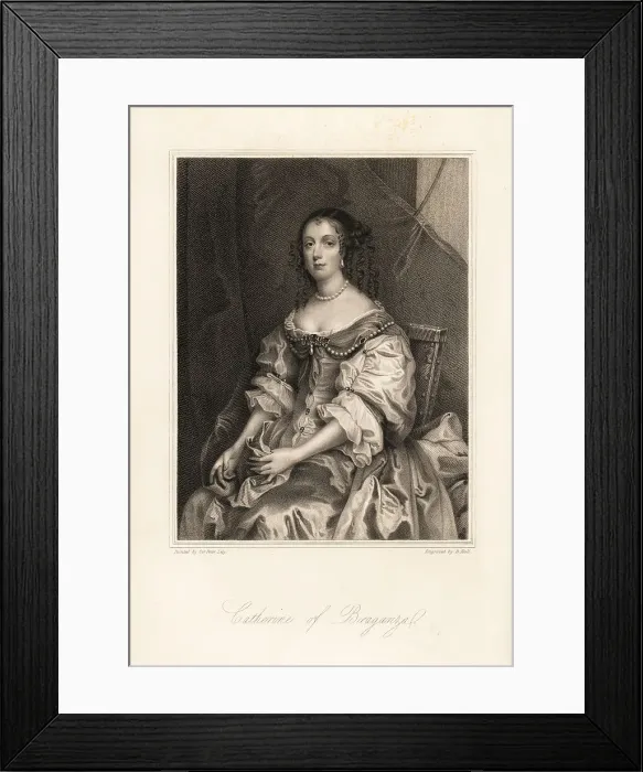 Framed Print : Catherine of Branganza, queen consort of England, wife to King C Framed Print : Catherine of Branganza, queen consort of England, wife to King C
