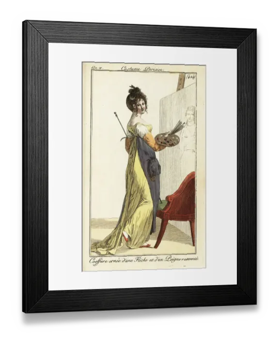 Framed Print : Woman artist in front of an oil painting, Paris, 1802 Framed Print : Woman artist in front of an oil painting, Paris, 1802