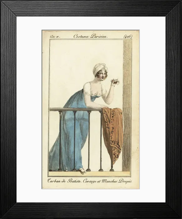 Framed Print : Woman on the balcony at the theatre with opera glass, 1802 Framed Print : Woman on the balcony at the theatre with opera glass, 1802