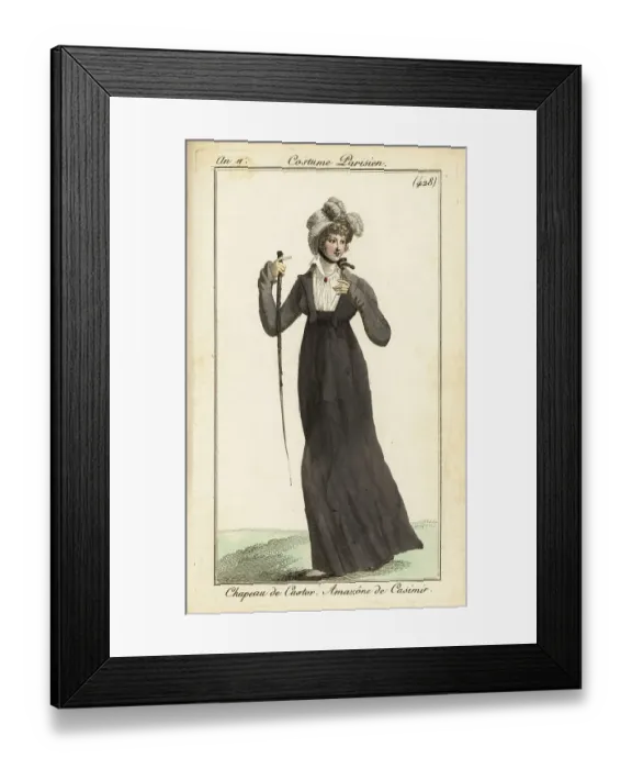 Framed Print : Parisian woman in riding outfit, 1803 Framed Print : Parisian woman in riding outfit, 1803