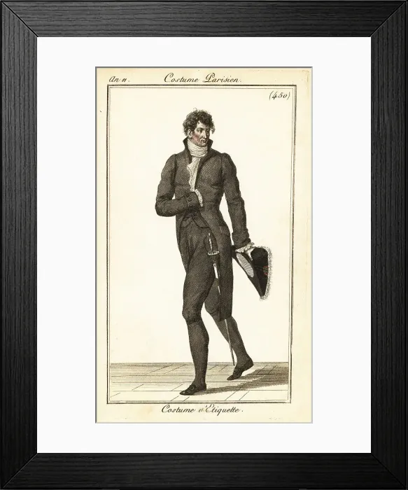 Framed Print : French dandy in court costume, Paris, 1803 Framed Print : French dandy in court costume, Paris, 1803