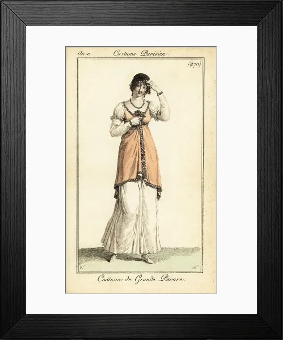 Framed Print : Woman in very formal costume, Paris, 1803 Framed Print : Woman in very formal costume, Paris, 1803