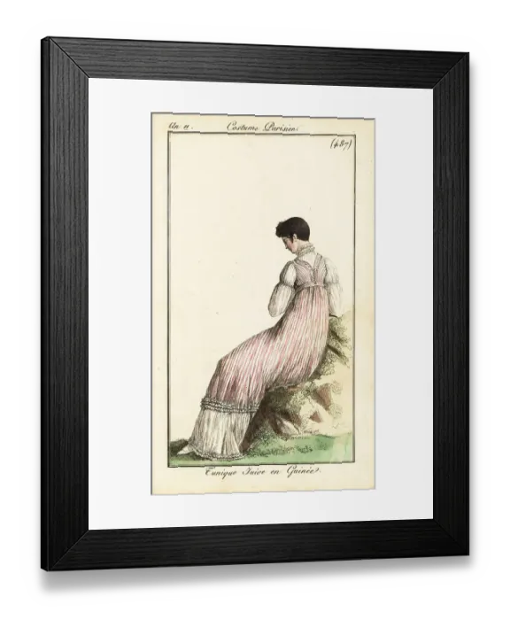 Framed Print : Fashionable woman with short hair a la Victime, Paris, 1803 Framed Print : Fashionable woman with short hair a la Victime, Paris, 1803