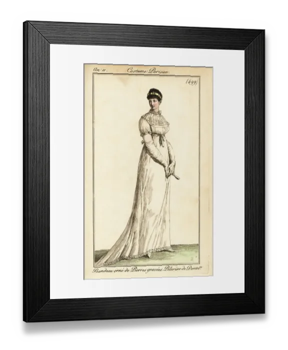 Framed Print : Fashionable woman in short haircut a la Victime, Paris, 1803 Framed Print : Fashionable woman in short haircut a la Victime, Paris, 1803