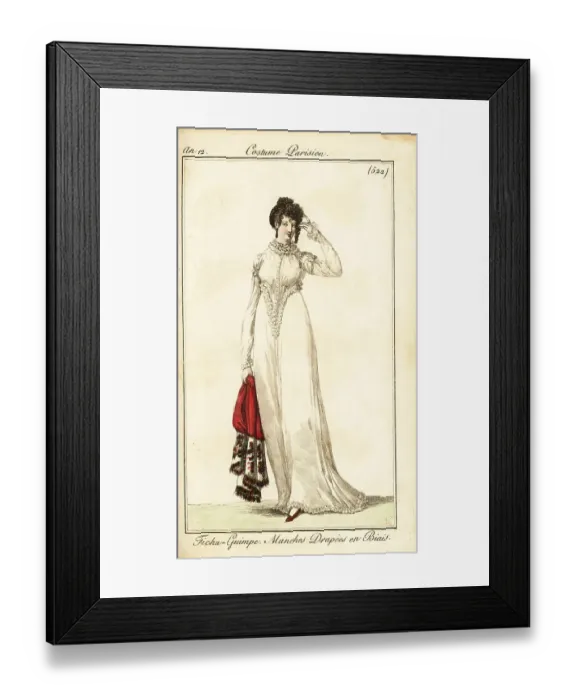 Framed Print : Woman with her hair tied up on the right temple, Paris, 1804 Framed Print : Woman with her hair tied up on the right temple, Paris, 1804
