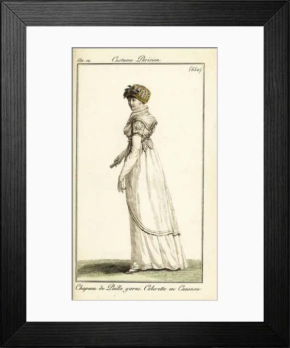 Framed Print : Fashionable woman in a canezou collar, Paris, 1804 Framed Print : Fashionable woman in a canezou collar, Paris, 1804