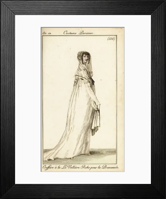 Framed Print : Woman in Louise de La Valliere hairstyle, Paris, 1804 Framed Print : Woman in Louise de La Valliere hairstyle, Paris, 1804