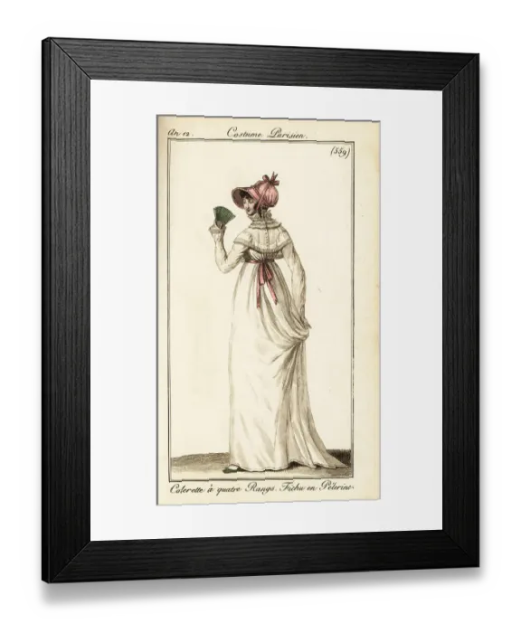 Framed Print : Woman in collar with four frills, kerchief capelet, Paris, 1804 Framed Print : Woman in collar with four frills, kerchief capelet, Paris, 1804