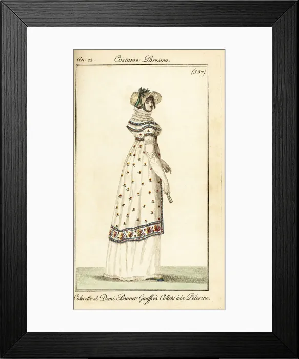 Framed Print : Woman in crimped collar and half-bonnet, Paris, 1804 Framed Print : Woman in crimped collar and half-bonnet, Paris, 1804