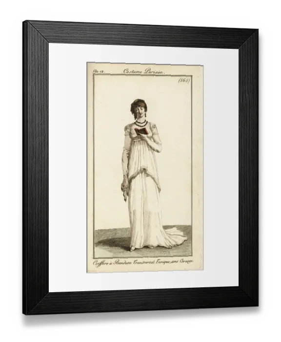 Framed Print : Woman reading an almanac, Paris, 1804 Framed Print : Woman reading an almanac, Paris, 1804