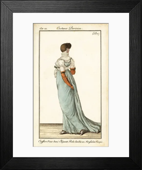 Framed Print : Rear view of woman with very short hairstyle, Paris, 1804 Framed Print : Rear view of woman with very short hairstyle, Paris, 1804