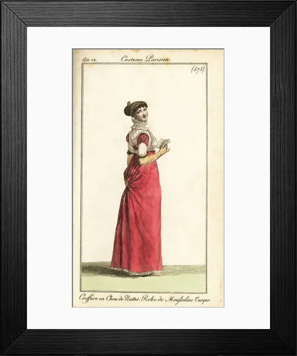 Framed Print : Woman reading a newspaper, Paris, 1804 Framed Print : Woman reading a newspaper, Paris, 1804