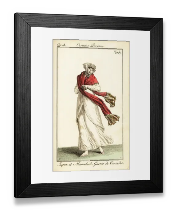 Framed Print : Woman in petticoat and Mamluk overdress, Paris, 1804
