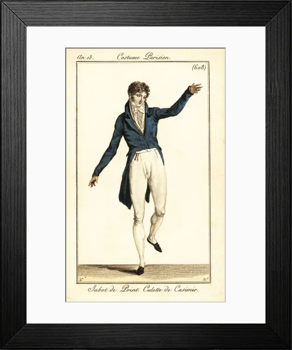 Framed Print : Dandy dancing at a ball, Paris, 1804 Framed Print : Dandy dancing at a ball, Paris, 1804