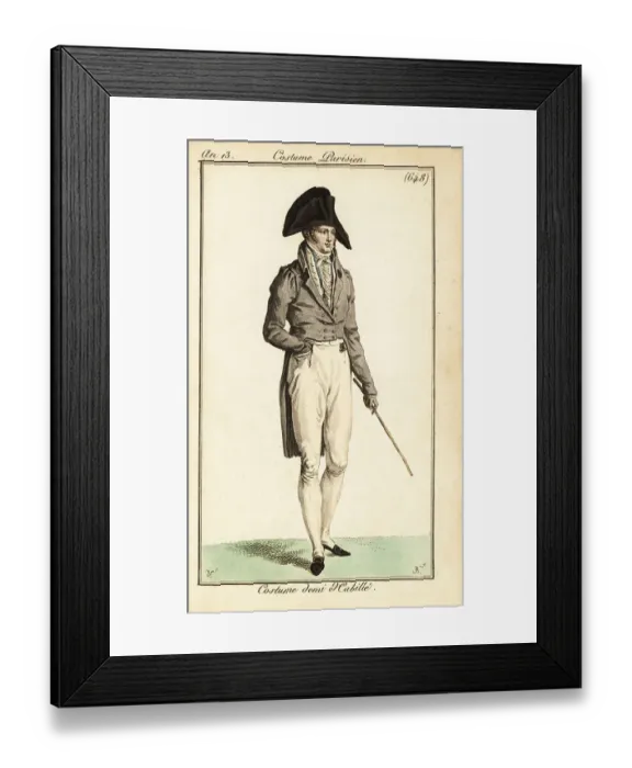 Framed Print : Dandy in semi-formal wear, Paris, 1805 Framed Print : Dandy in semi-formal wear, Paris, 1805