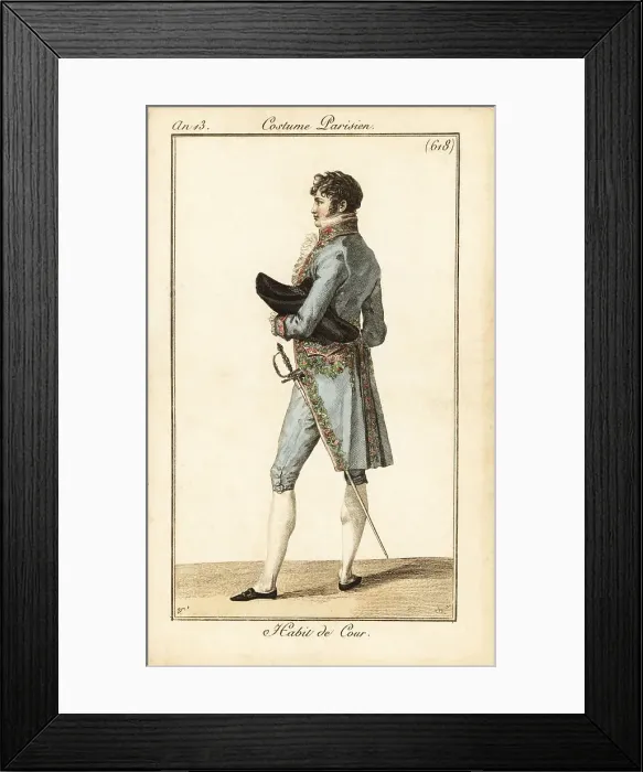 Framed Print : French dandy in court attire, Paris, 1804 Framed Print : French dandy in court attire, Paris, 1804