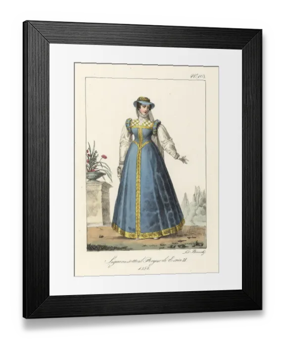 Framed Print : Lady at the court of King Henry II of France, 1555 Framed Print : Lady at the court of King Henry II of France, 1555