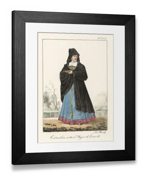 Framed Print : French bourgeois lady in the reign of King Henry II of France